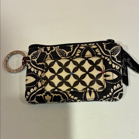 Vera Bradley Black and Cream Floral Coin Purse - Picture 1 of 2
